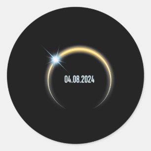 Total Solar Eclipse 4.8.2024  Classic Round Sticker