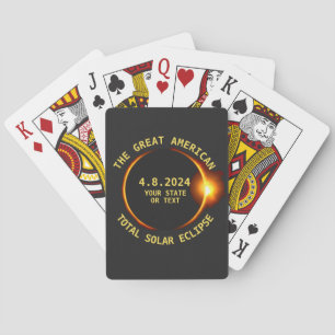 Total Solar Eclipse 4.8.2024 USA Custom Text Playing Cards