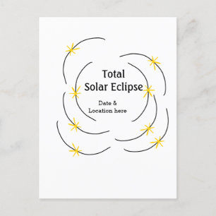 Total solar eclipse add date location half sun pat postcard