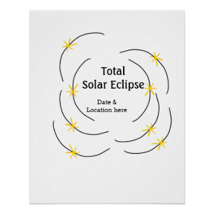Total solar eclipse add date location half sun pat poster