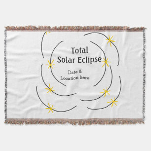 Total solar eclipse add date location half sun pat throw blanket
