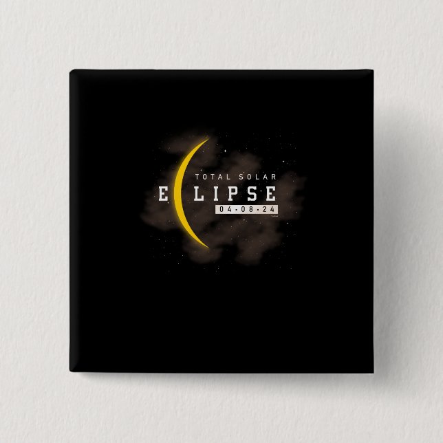 Total Solar Eclipse Annularity Eclipse Moon 2 Inch Square Button (Front)