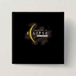 Total Solar Eclipse Annularity Eclipse Moon 2 Inch Square Button
