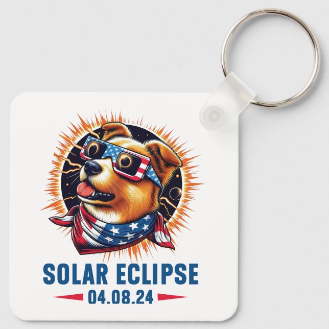 Total Solar Eclipse April 2024 Keychain (Back)