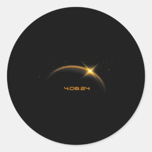 Total Solar Eclipse April 8 2024  Classic Round Sticker