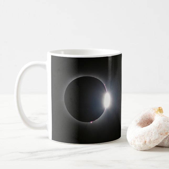 Total Solar Eclipse April 8, 2024 Coffee Mug (With Donut)