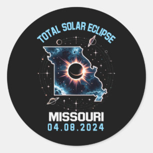 Total Solar Eclipse April 8 2024 Missouri Totality Classic Round Sticker