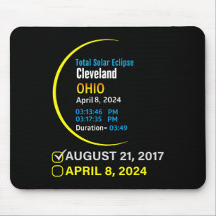 Total Solar Eclipse April 8 2024 Ohio Cleveland Mouse Pad