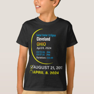 Total Solar Eclipse April 8 2024 Ohio Cleveland T-Shirt