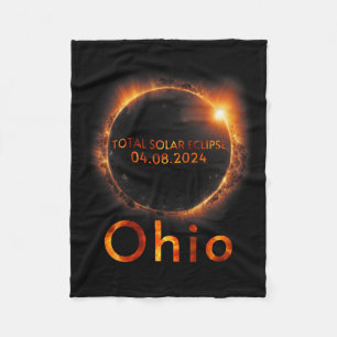 Total Solar Eclipse April 8 2024 Ohio Solar Eclips Fleece Blanket