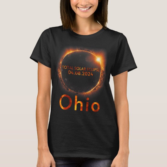 Total Solar Eclipse April 8 2024 Ohio Solar Eclips T-Shirt (Front)