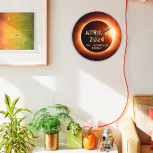 Total Solar Eclipse April 8 2024 Personalized Large Clock
