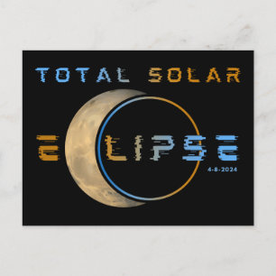 TOTAL SOLAR ECLIPSE APRIL 8, 2024 SOLAR SYSTEM POSTCARD