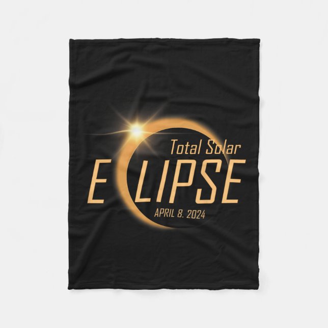 Total Solar Eclipse April 8 2024 Totality Astronom Fleece Blanket (Front)