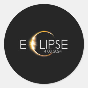 Total Solar Eclipse April 8 2024 Totality  Classic Round Sticker