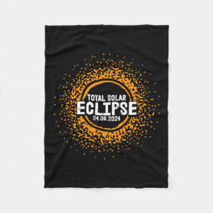 Total Solar Eclipse April 8 2024 Totality Men Wome Fleece Blanket