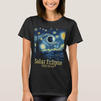 Total Solar Eclipse April 8 2024 Van Gogh Starry N T-Shirt