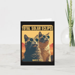 Total Solar Eclipse April 8 Eclipse Cats Card