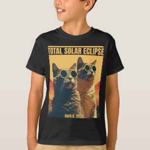 Total Solar Eclipse April 8 Eclipse Cats  T-Shirt