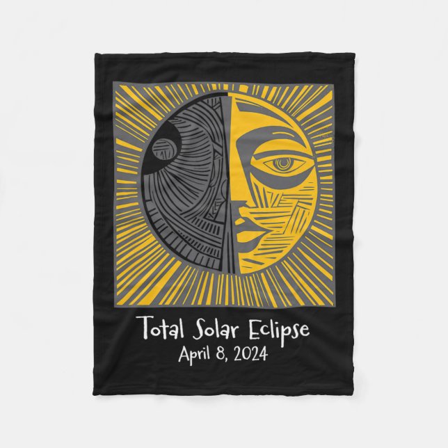 Total Solar Eclipse April 8  Fleece Blanket (Front)