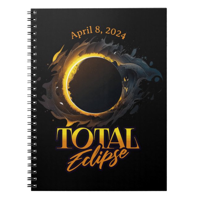 Total Solar Eclipse April 8, Spiral Photo Notebook (Front)
