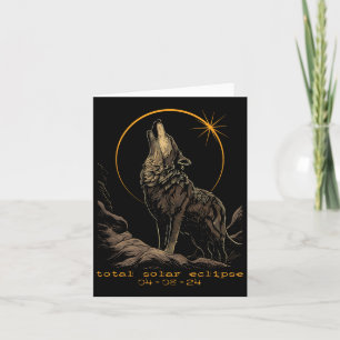 Total Solar Eclipse April 8 Wolf  Card