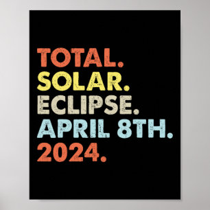 Total Solar Eclipse April 8th 2024 Totality Astron Poster