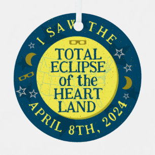 Total Solar Eclipse April 8th 2024 Viewer Souvenir Metal Ornament