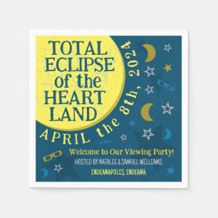 Total Solar Eclipse April 8th 2024 Viewing Party Napkin