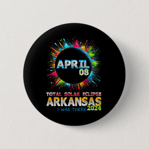 Total Solar Eclipse Arkansas 2024 Colourful Totali 2 Inch Round Button