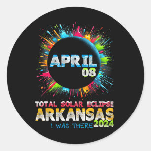 Total Solar Eclipse Arkansas 2024 Colourful Totali Classic Round Sticker