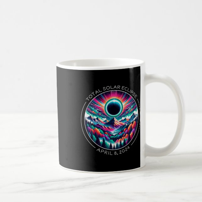 Total Solar Eclipse Artsy Colourful Totality Lands Coffee Mug (Right)