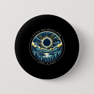 Total Solar Eclipse Artsy Totality Sky With April 2 Inch Round Button