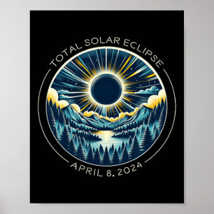 Total Solar Eclipse Artsy Totality Sky With April Poster