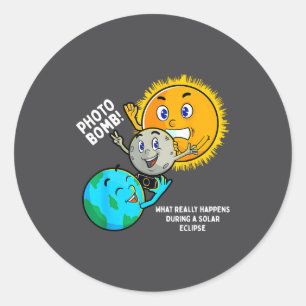 Total Solar Eclipse Astronomy Classic Round Sticker