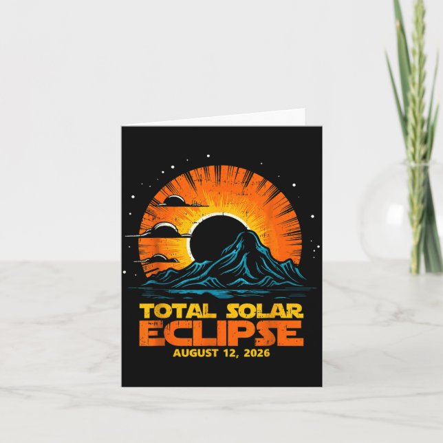 Total Solar Eclipse August 12 2026 Artwork Card (Front)