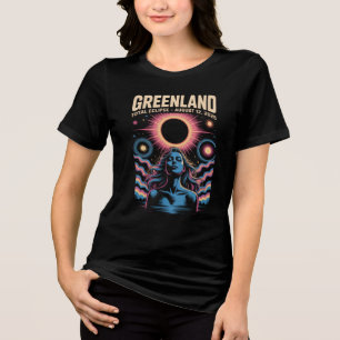 Total Solar Eclipse August 12,2026 Greenland Tri-Blend Shirt