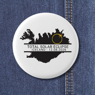 Total Solar Eclipse August 12 2026 – Iceland 1 Inch Round Button