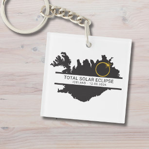Total Solar Eclipse August 12 2026 – Iceland Keychain