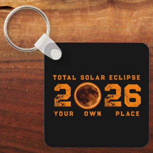 Total Solar Eclipse August 12 2026 Keychain