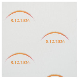 total solar eclipse August 12 2026 orange sun Fabric
