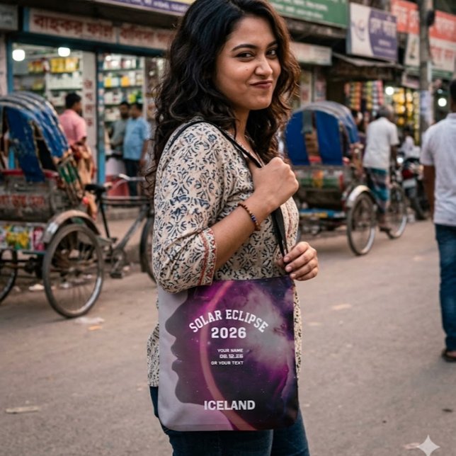 Total solar eclipse August 2026 text personalized Crossbody Bag (Creator Uploaded)