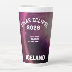 Total solar eclipse August 2026 text personalized Latte Mug
