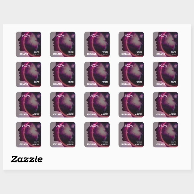 Total solar eclipse August 2026 text personalized Square Sticker (Sheet)
