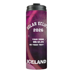 Total solar eclipse August 2026 text personalized Thermal Tumbler