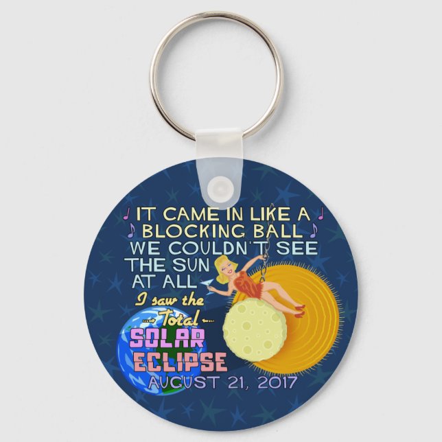 Total Solar Eclipse August 21 2017 American Funny Keychain (Front)