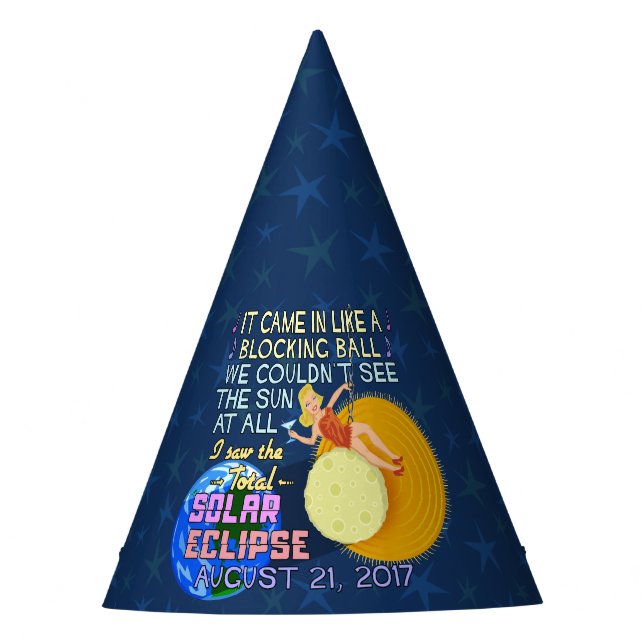 Total Solar Eclipse August 21 2017 American Funny Party Hat (Front)