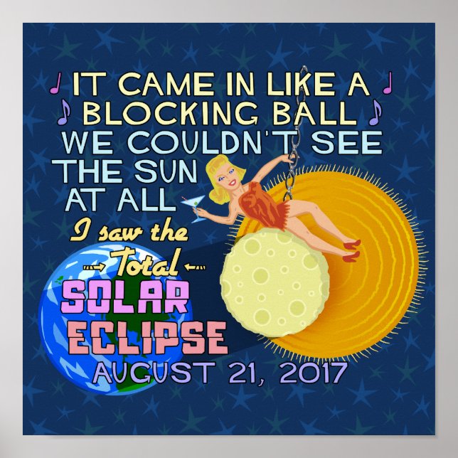 Total Solar Eclipse August 21 2017 American Funny Poster (Front)