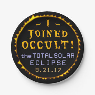 Total Solar Eclipse August 21 2017 Funny Occult Paper Plate