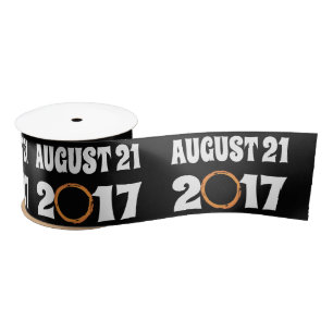 Total Solar Eclipse August 21 2017 Satin Ribbon